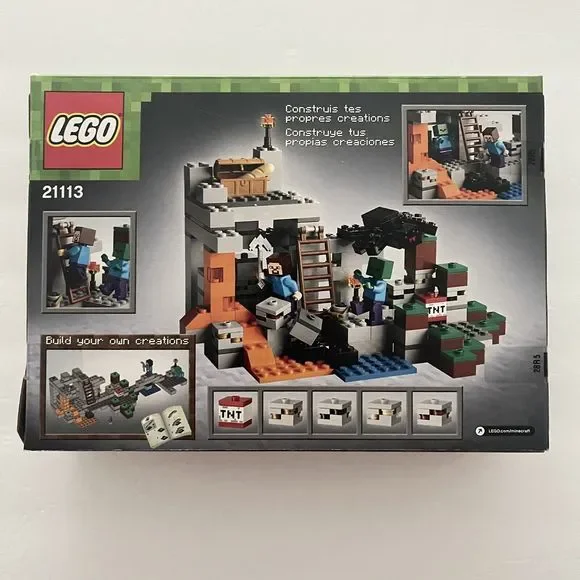 LEGO Minecraft The Cave 21113 Steve Zombie Spider Complete Set